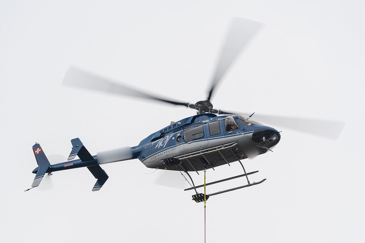 Bell 407 on the ground