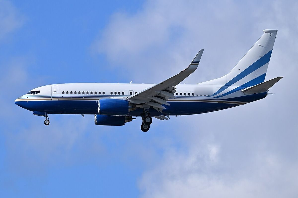 Boeing Business Jet on the ground