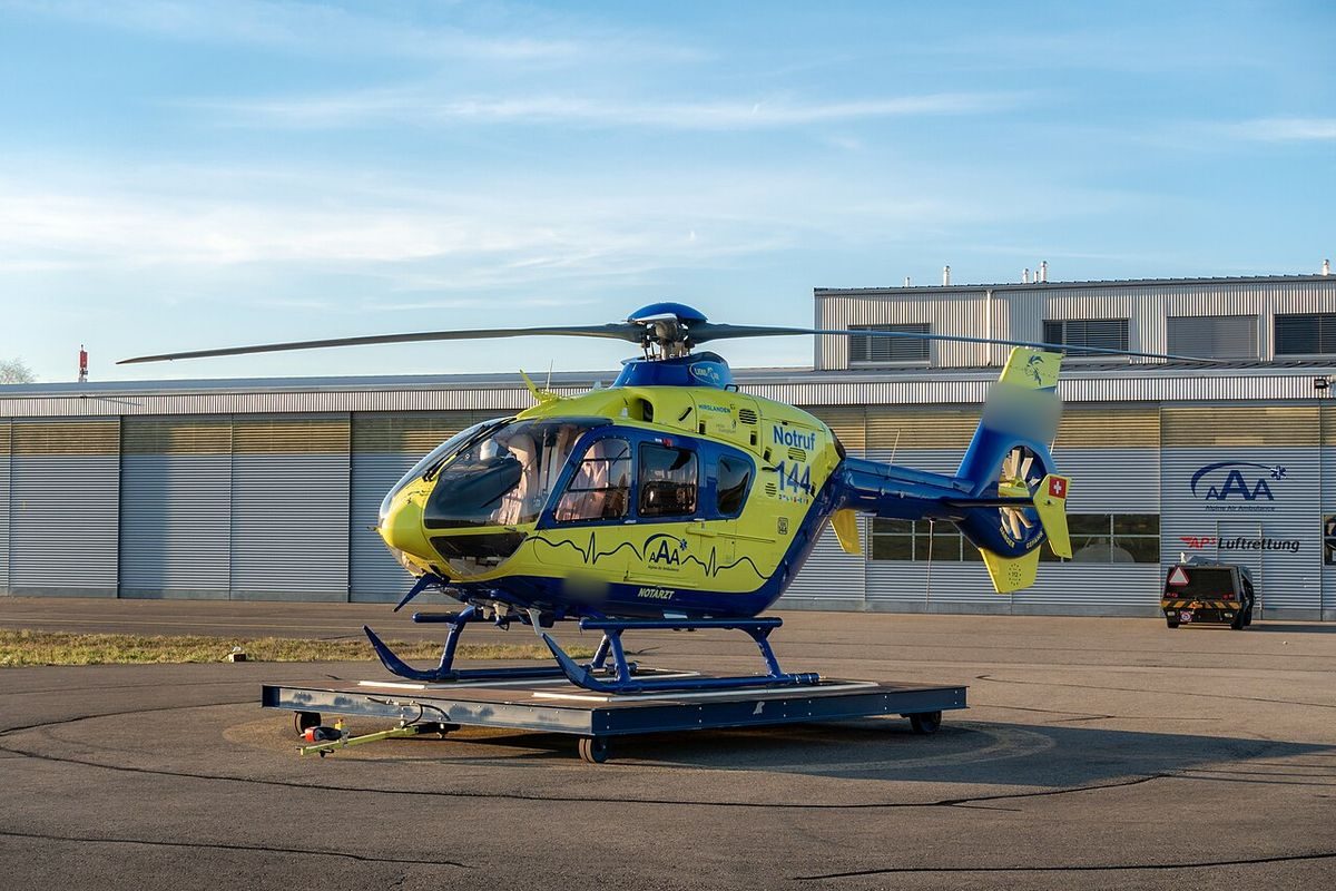 EC135 T3H on the ground