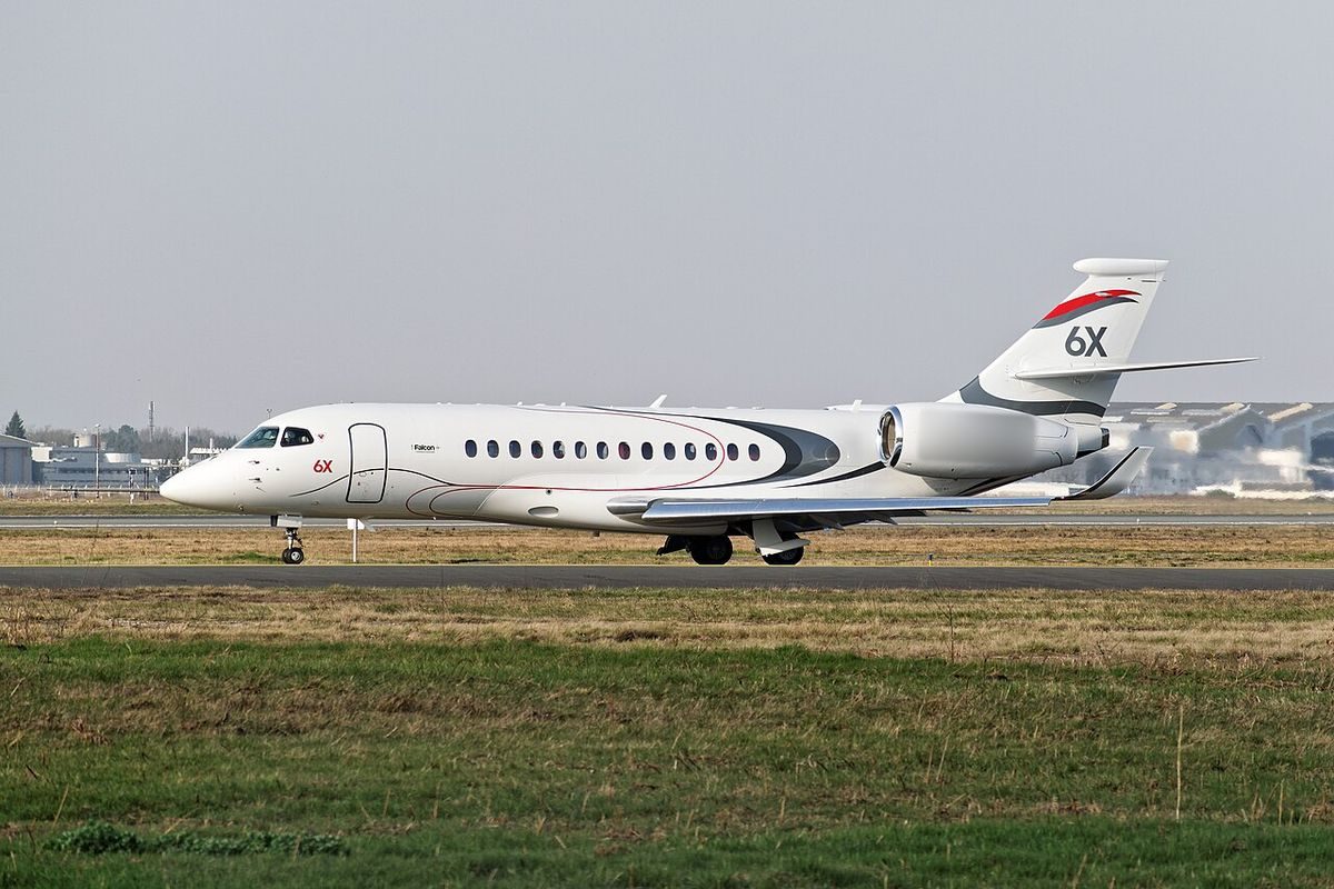 Falcon 6X on the ground