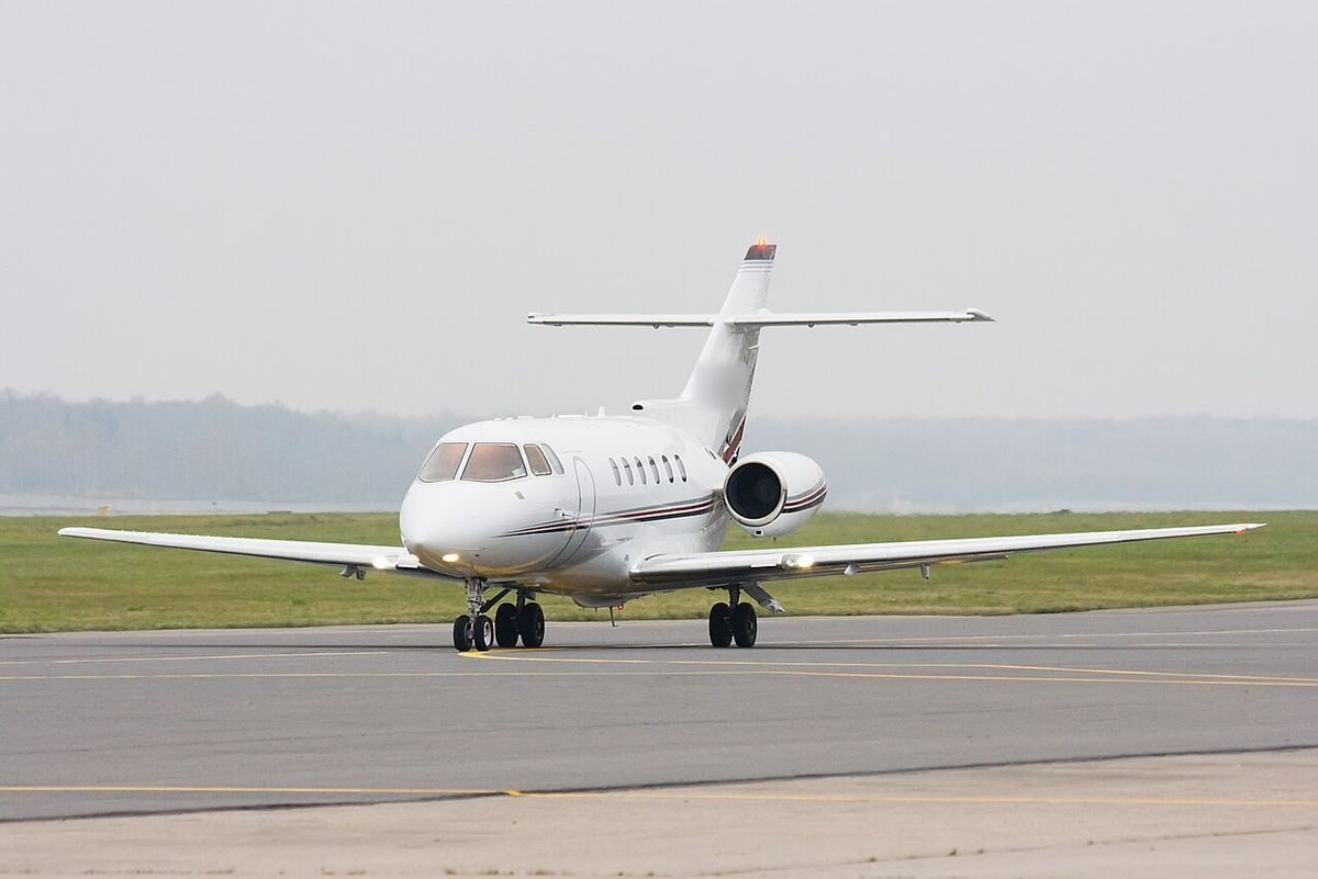 Hawker 800XP on the ground