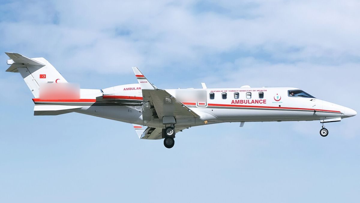 Learjet 45XR on the ground