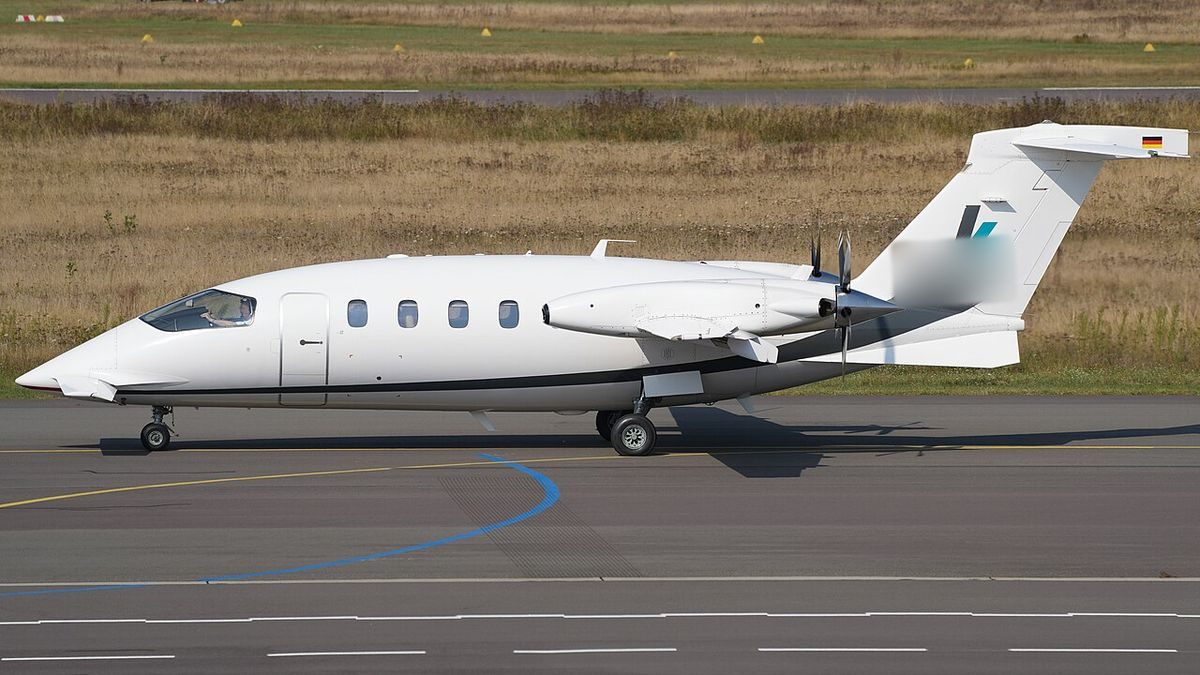 Piaggio P180 Avanti on the ground